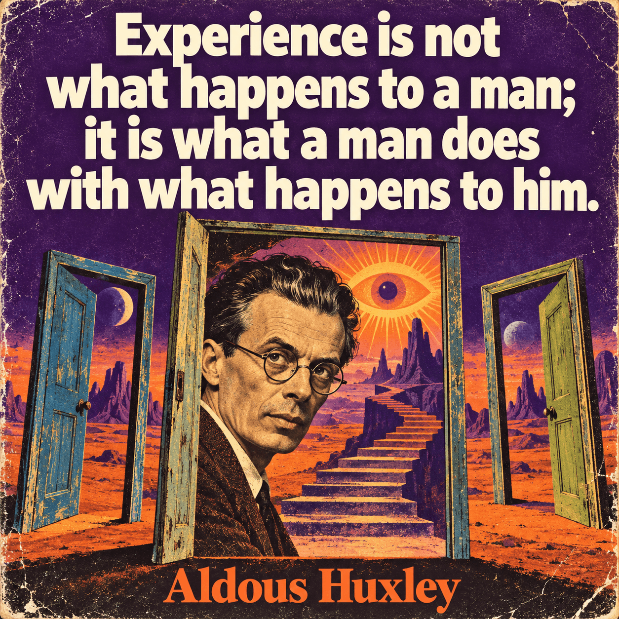 Quote by Aldous Huxley: Experience is not what happens to a man; it is what a man does with what happens to him.
